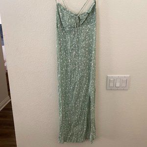 Love Tree Sage Green Floral Maxi Dress